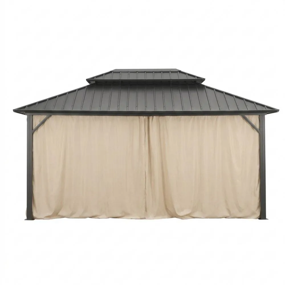 Gazebo in Lega di Alluminio Tetto Metallo Poiliestere 300x400 cm