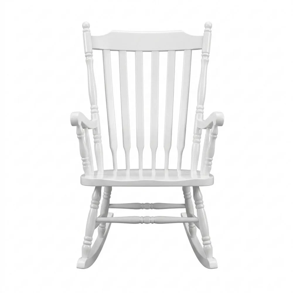sedia a dondolo in pino bianco