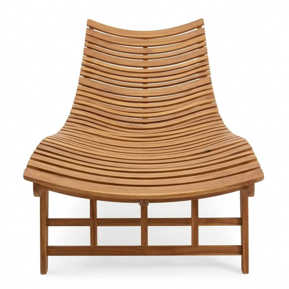 Sedia a Doghe in Legno di Teak