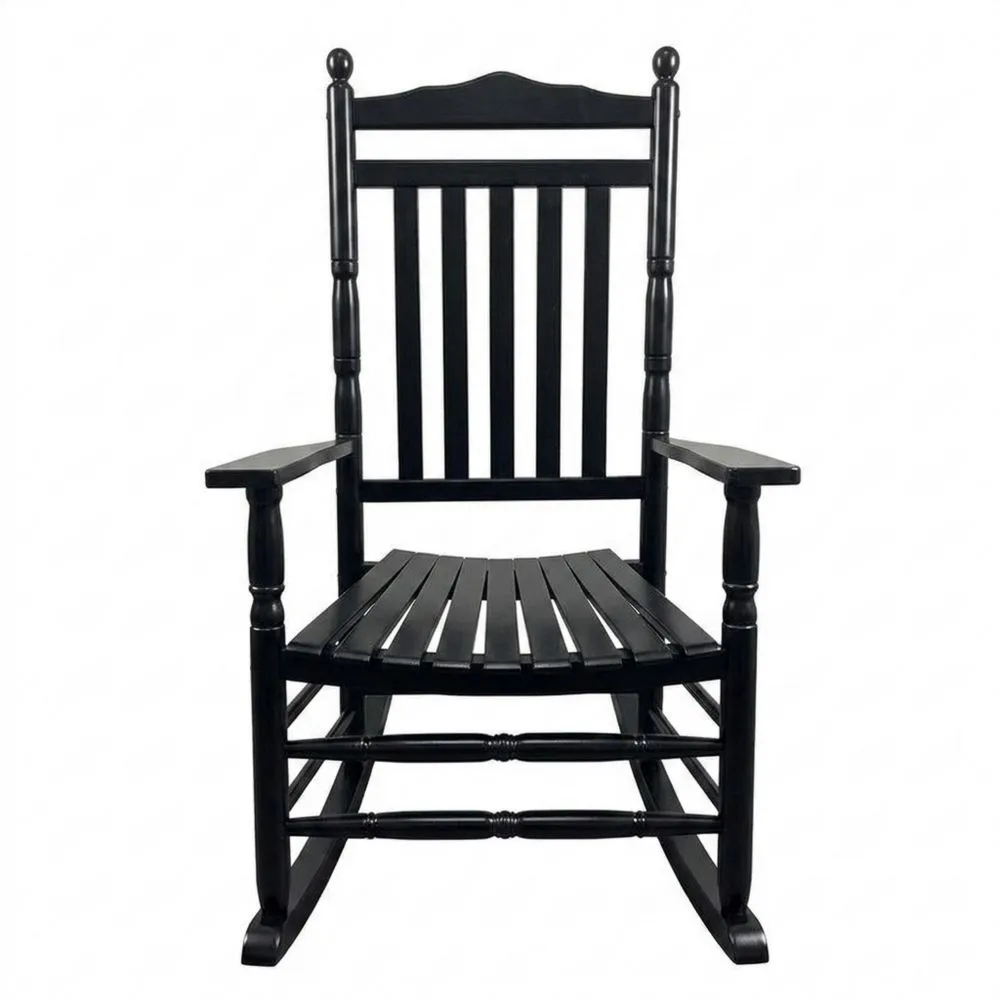 Sedia a dondolo in legno massello nero