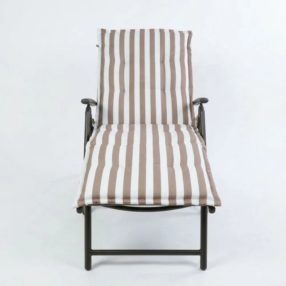 Sdraio Regolabile in Acciaio e Poliestere a Strisce Marroni e Bianche