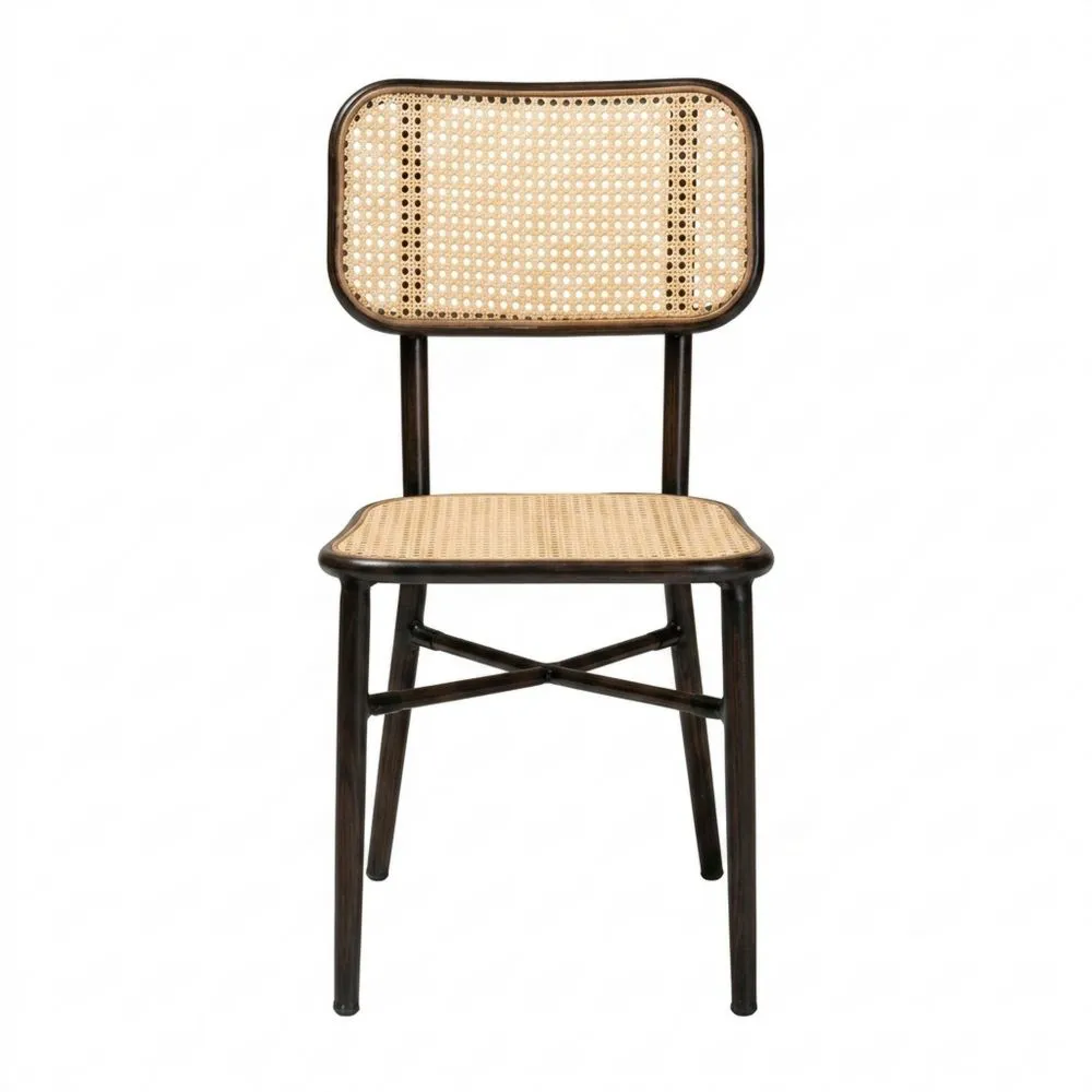 Sedie in legno massello e rattan naturale