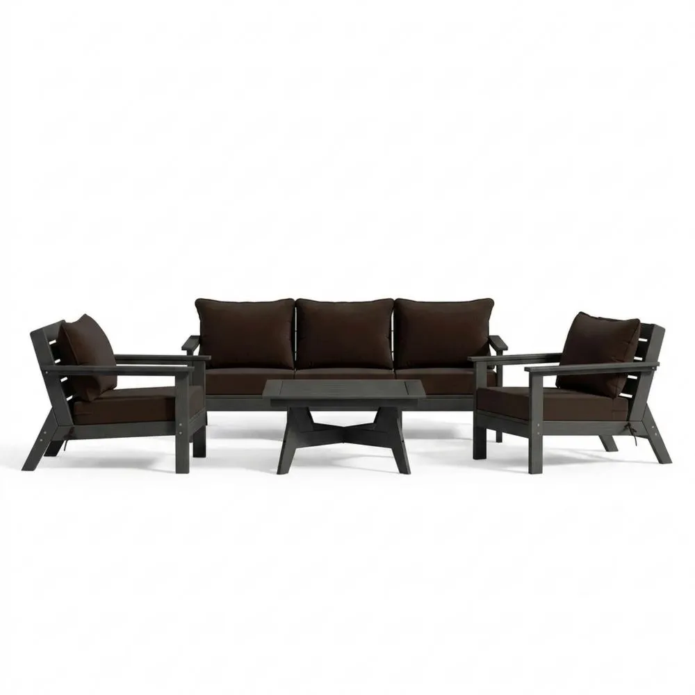 Set salotto da esterno in alluminio e poliestere