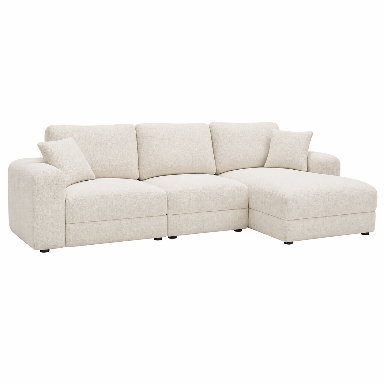 Sofá Seccional Moderno en Forma L con Chaise y Cojines Suaves-grabano