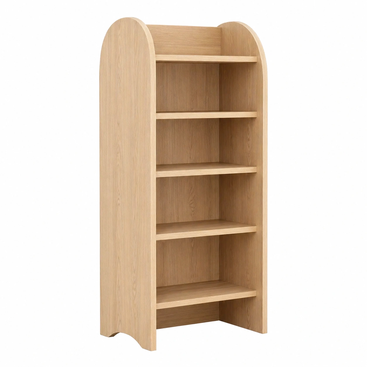 Estantería de Madera con Dise?o Curvo Minimalista-buynovae