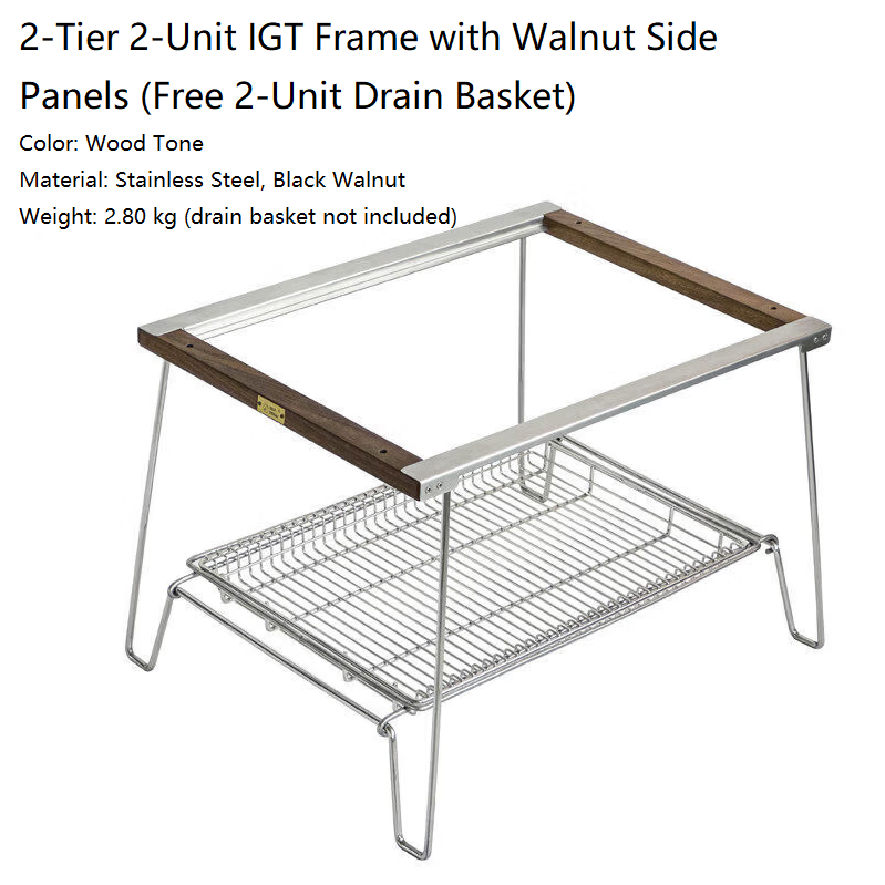 Folding Camping Table Set, 1+2 Unit Interconnectable IGT Frame, Portable Camper Table for Korean BBQ Restaurant & Multi-Function Outdoor Use