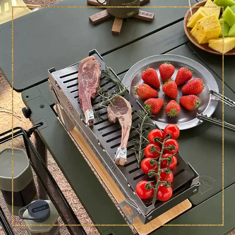 0.5 Unit Foldable Stainless Steel IGT Charcoal Grill Portable Camping Stove