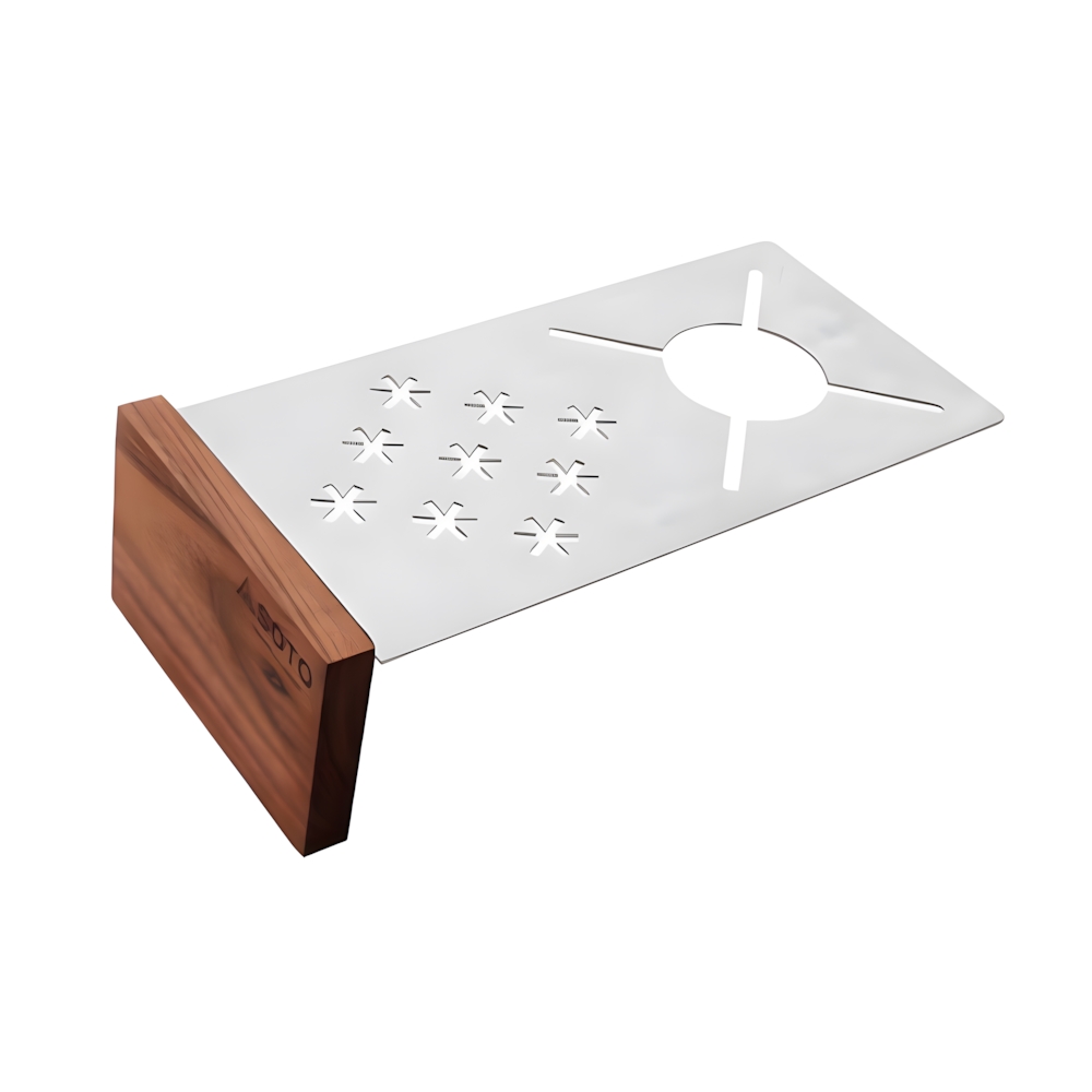 Walnut Spider Stove Top Board Silver Snowflake