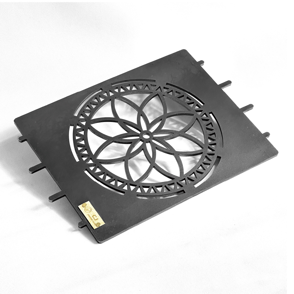 Black Stove Shield Treasure Flower Pattern