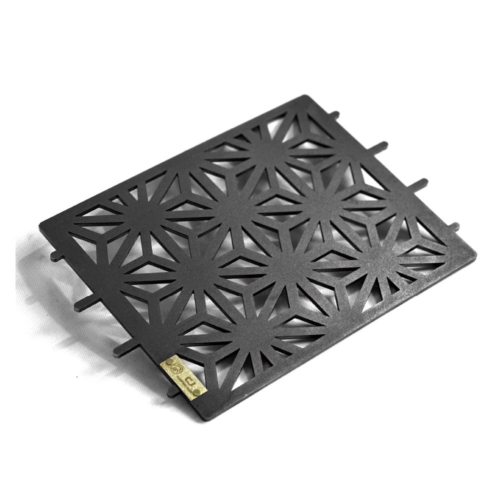 Black Stove Shield Hemp Leaf Pattern