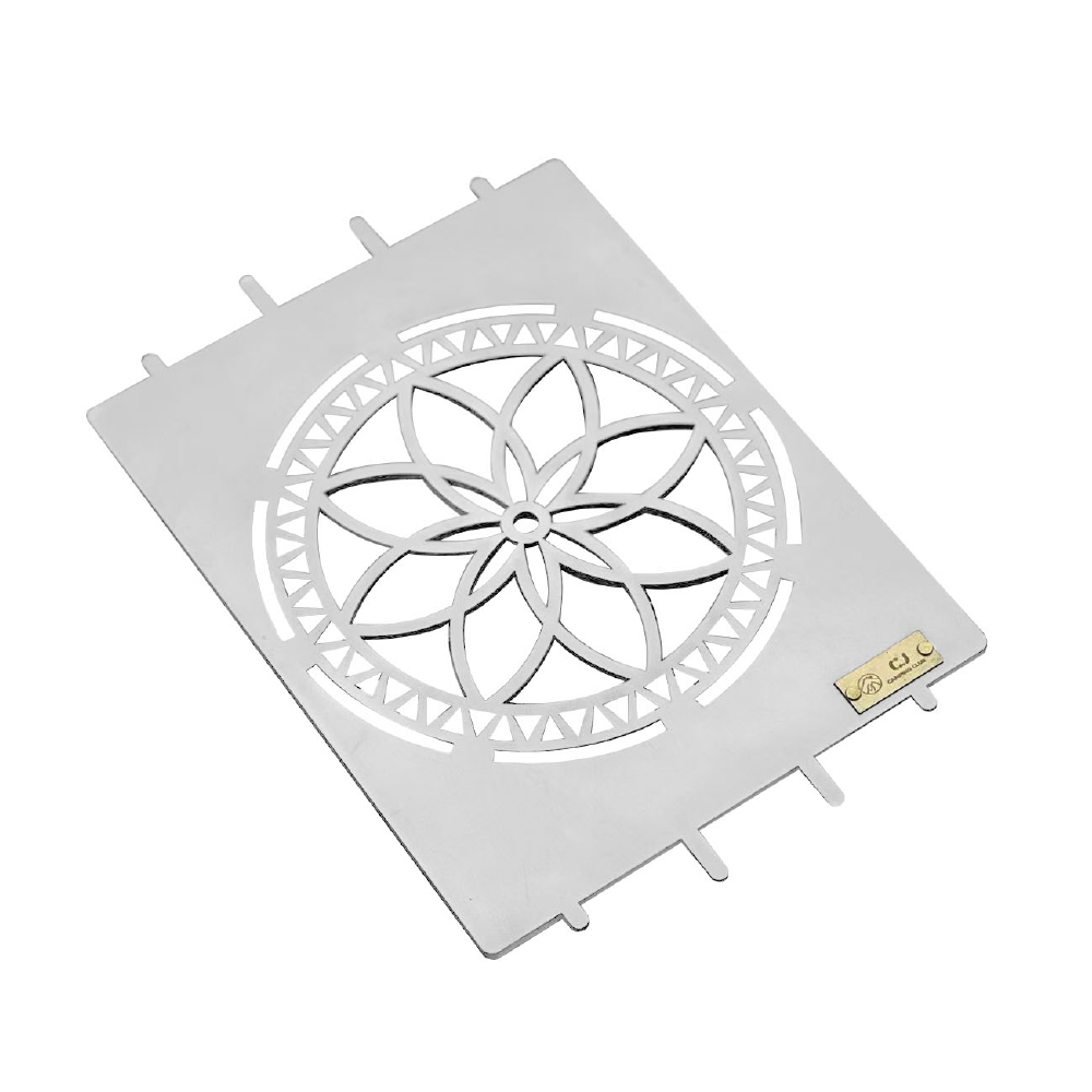 Titanium Stove Shield Geometry Flower Pattern