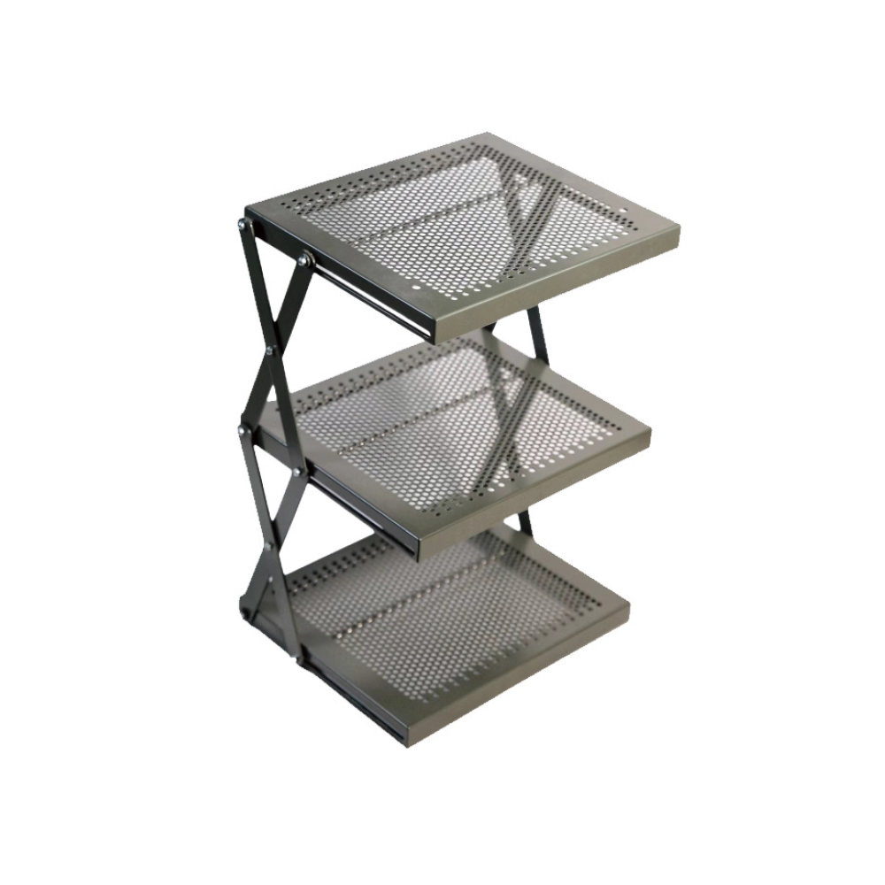 3-Tier Folding Stand, Army Green (With Army Green Lamp Pole)