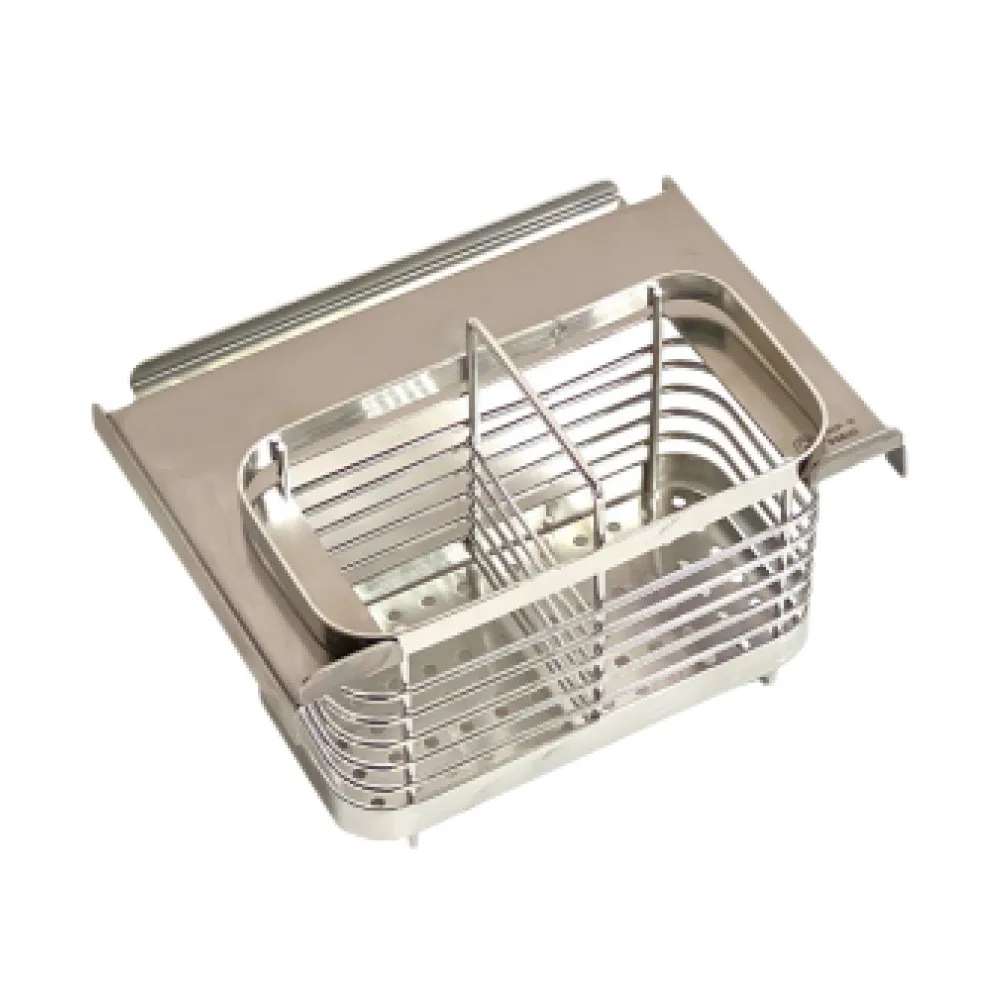 Silver Double Grid Chopstick Holder Insert