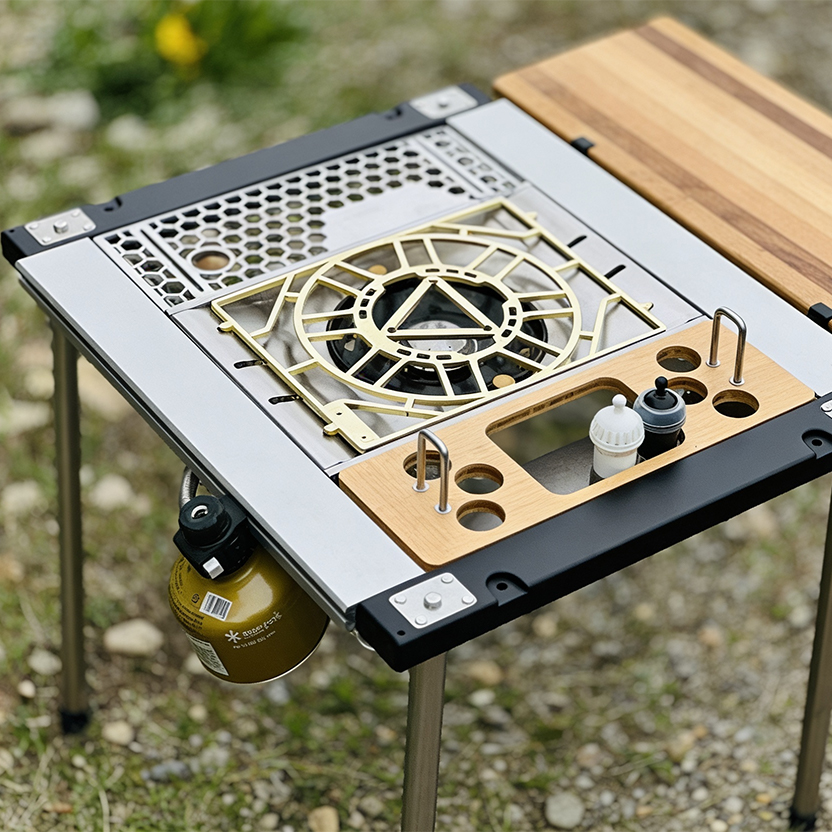 Folding Camping Table Set, 1+2 Unit Interconnectable IGT Frame, Portable Camper Table for Korean BBQ Restaurant & Multi-Function Outdoor Use