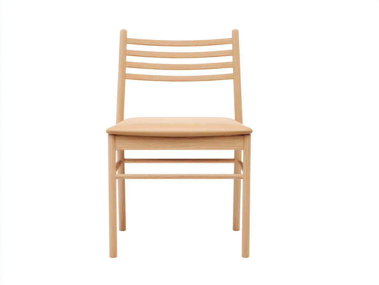 Sedia da pranzo compatta in legno con seduta imbottita - struttura legno naturale e cuscino PU - 45x50x80 cm - legno chiaro e beige - design moderno minimal-Bamboouphome