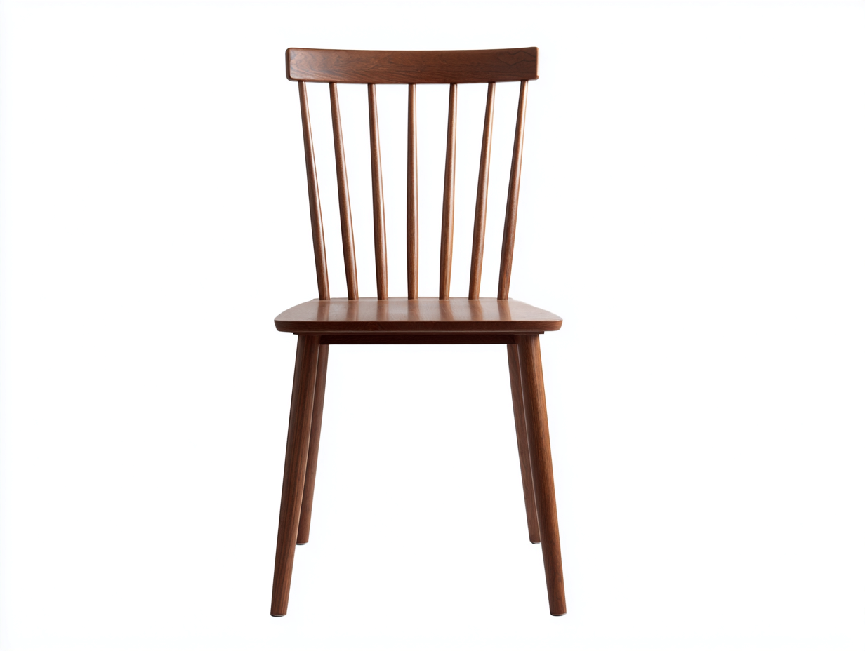 Sedia da pranzo in legno massello - schienale a listelli verticali - 45x50x80 cm - marrone naturale - design nordico minimal-Bamboouphome