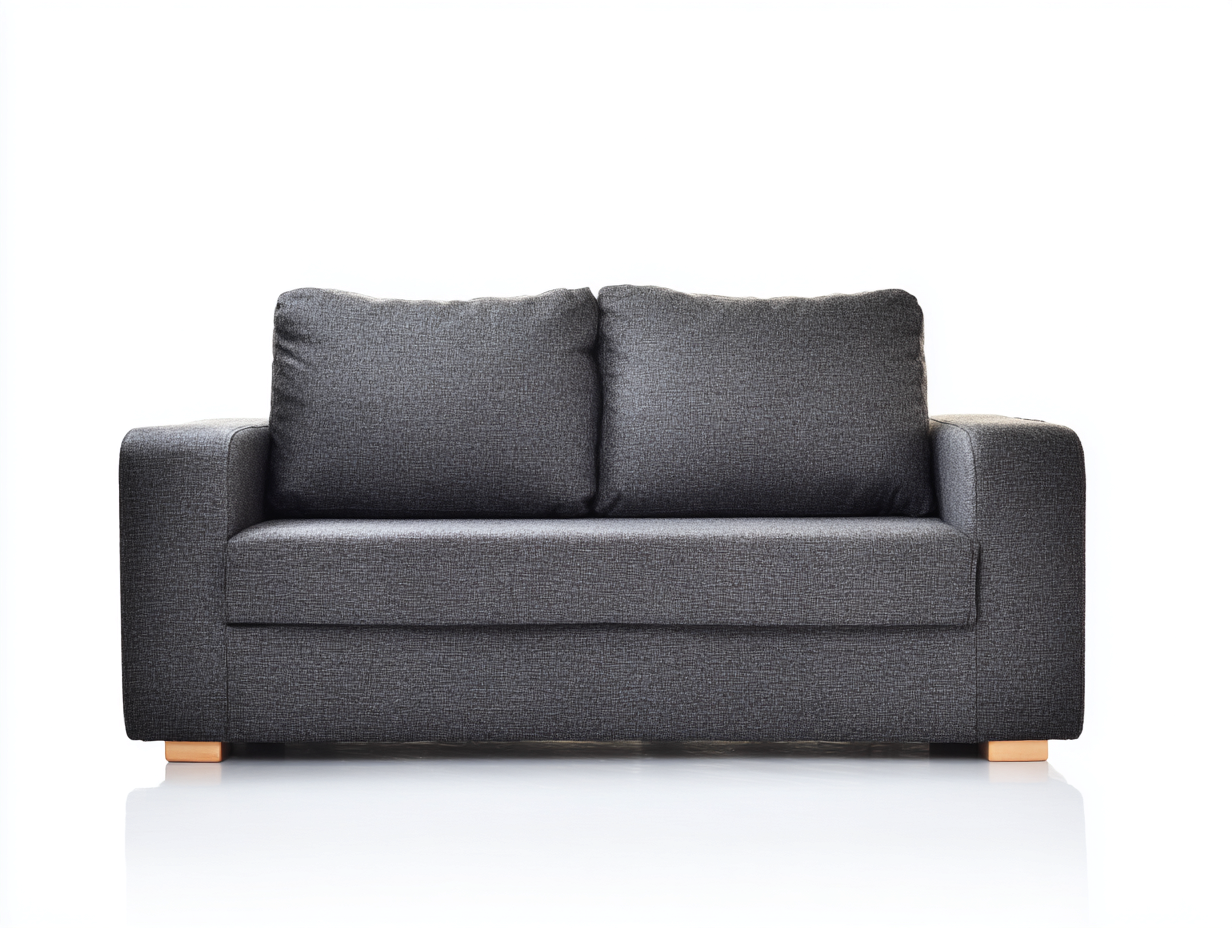 Divano 2 posti compatto in tessuto imbottito - struttura in legno e rivestimento grigio scuro - 160x85x80 cm - grigio antracite - design moderno soggiorno-Bamboouphome