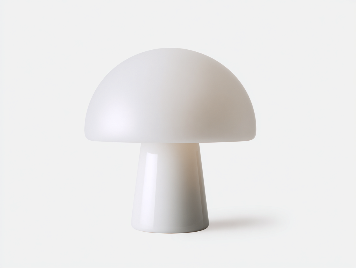 Lampada da tavolo moderna - design fungo in vetro opaco - 20x20x28 cm - bianco - stile minimal illuminazione interna-Bamboouphome