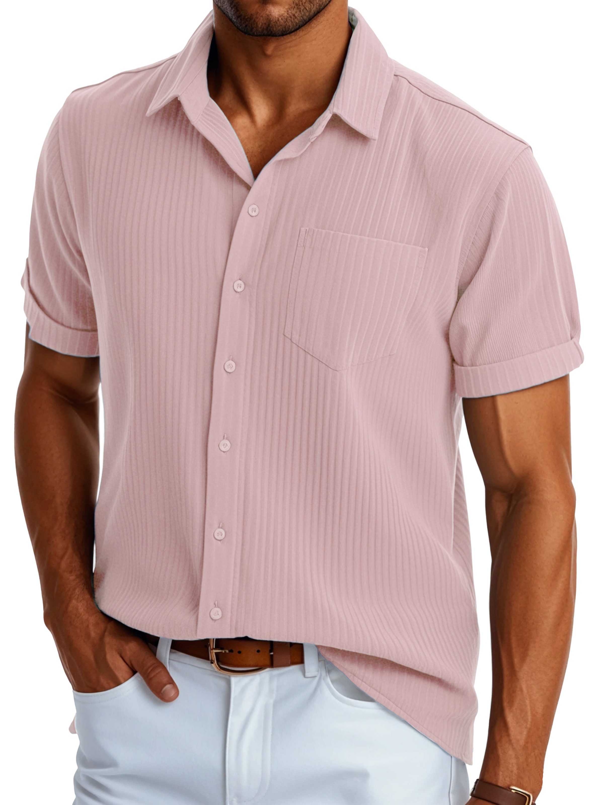 Men's Fashion Casual Selection of Pocket Short Sleeve Shirts-retrostrom
