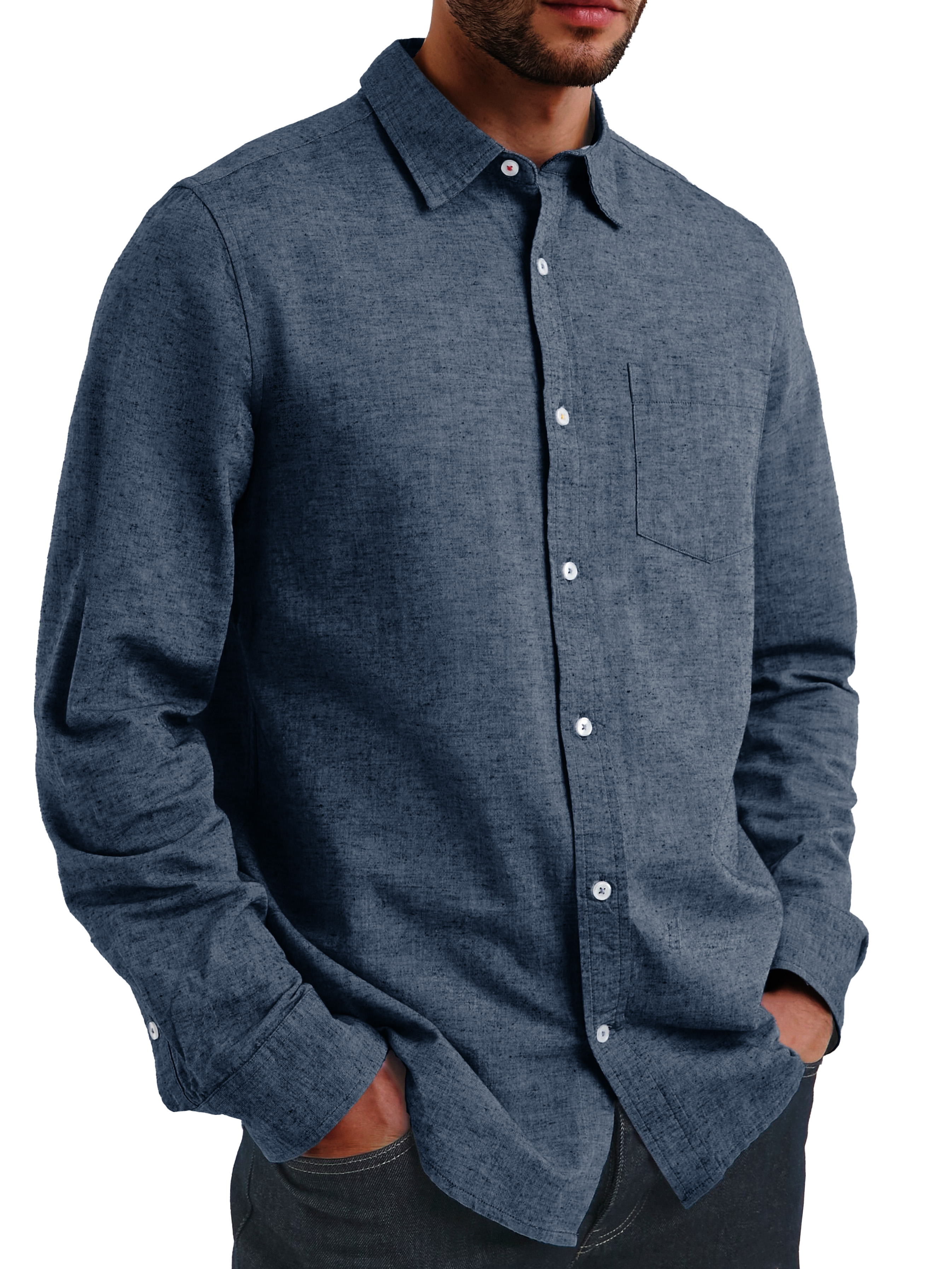 Men's Fashion Casual Lapel Long Sleeve Shirt-retrostrom