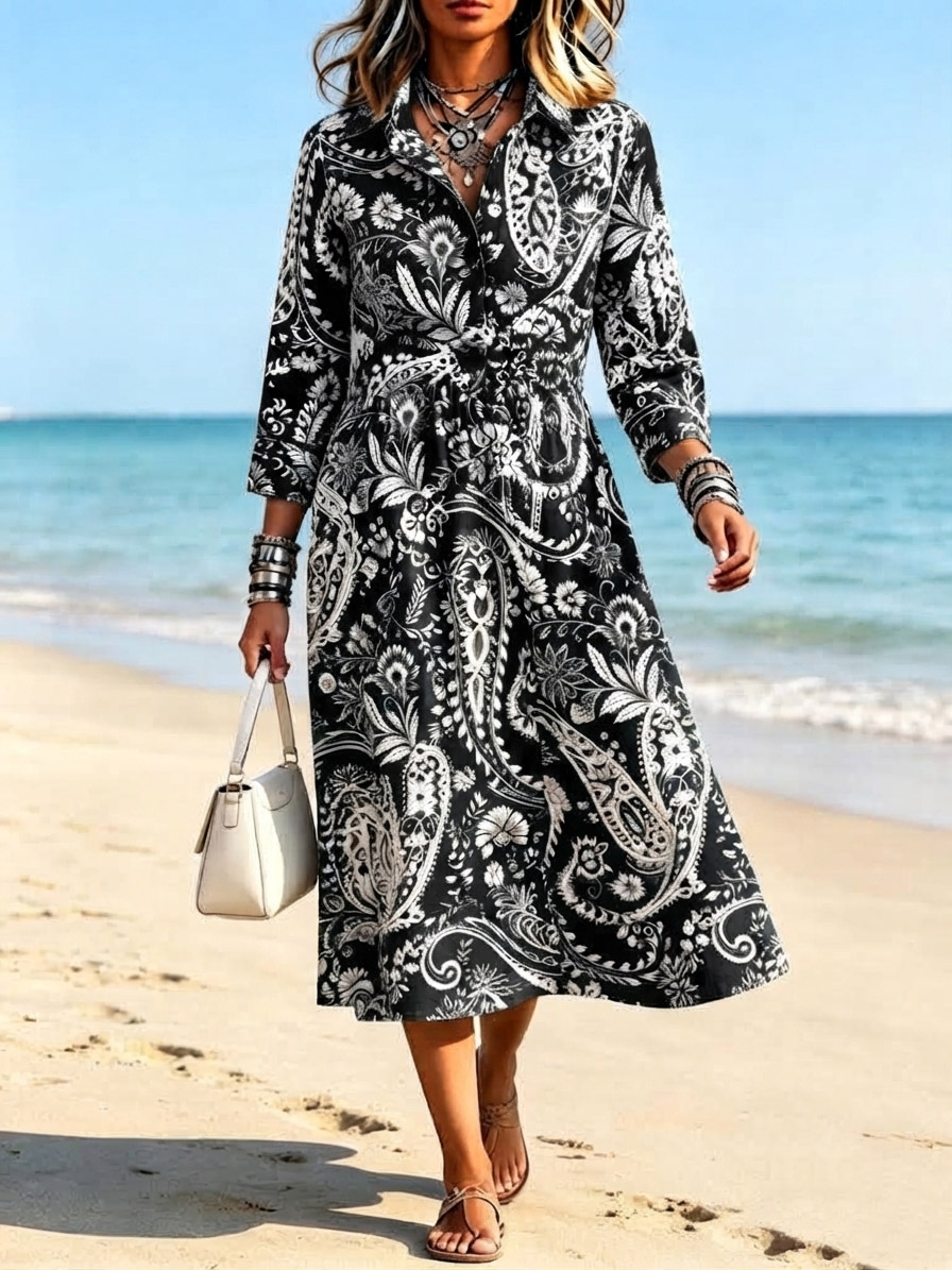 New Arrivals🔥 Classic Paisley Button Down Dress