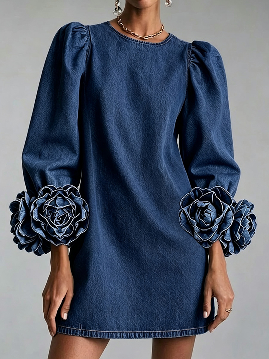 CLEARANCE🔥 Women's Romantic Floral Cuff Shift Dress