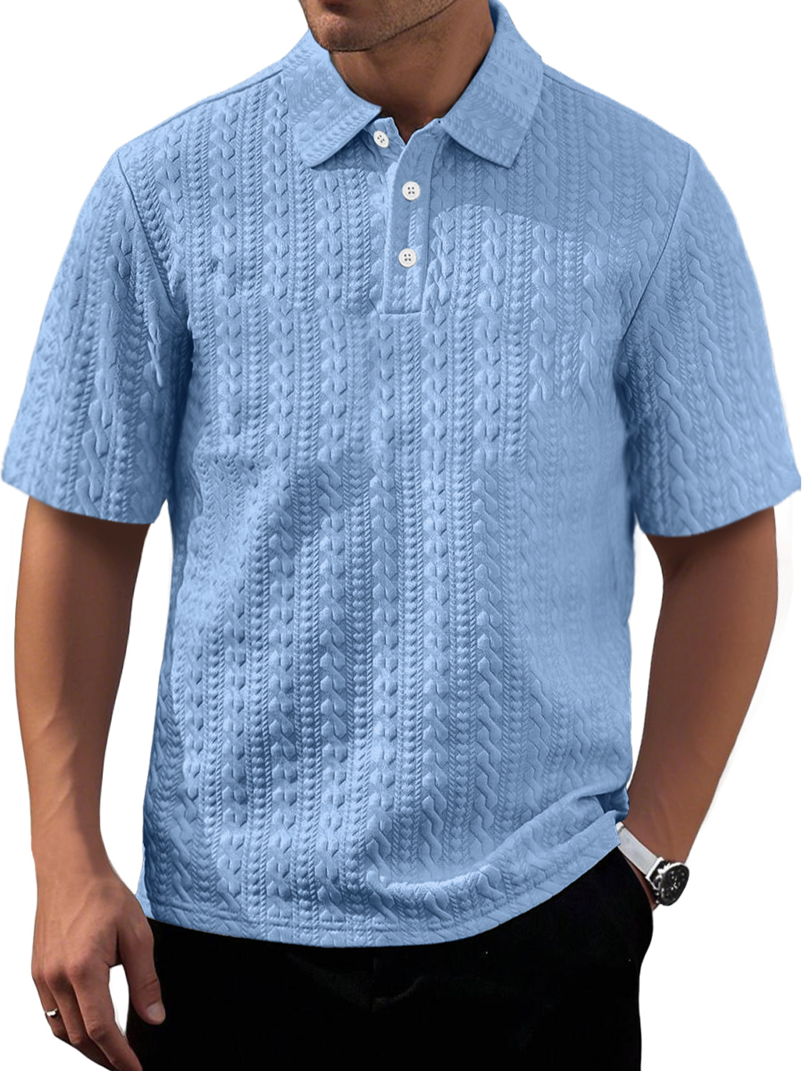 Men's Daily Texture Casual Lapel Comfortable Short-sleeved Polo Shirt-retrostrom
