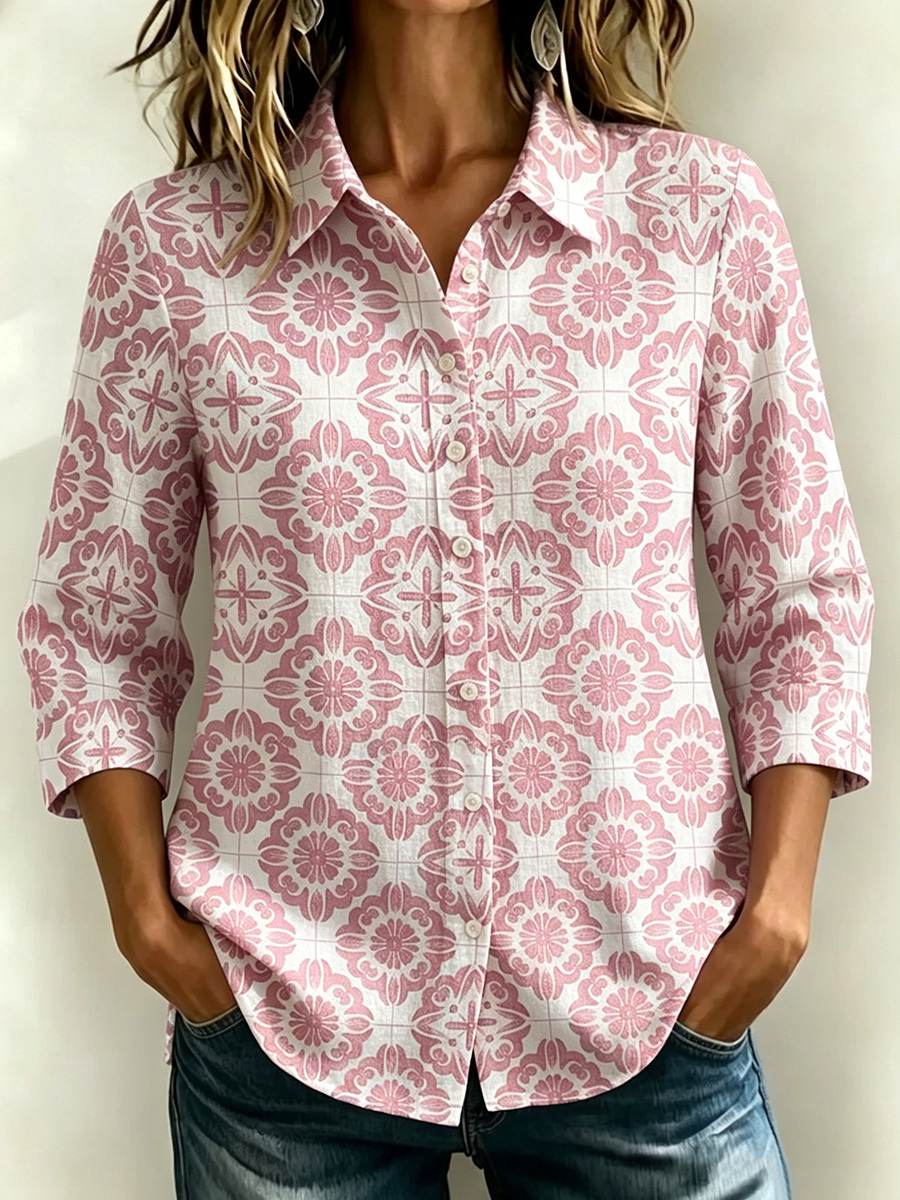 New Arrivals🔥 Santorini Inspired Print Shirt-retrostrom