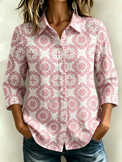 New Arrivals🔥 Santorini Inspired Print Shirt-retrostrom