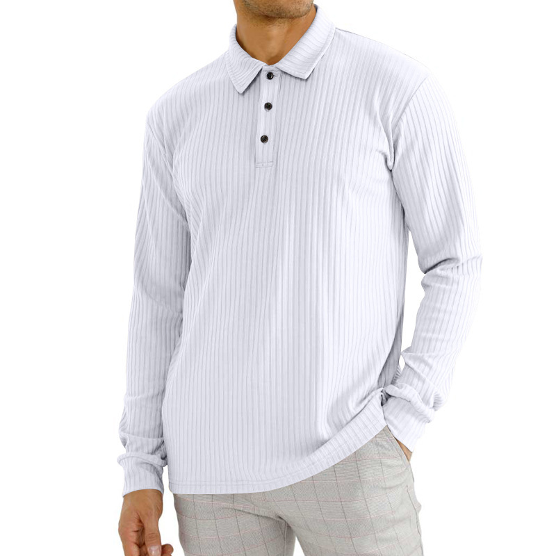 Men's t-shirt casual lapel long sleeve men's polo shirt-retrostrom