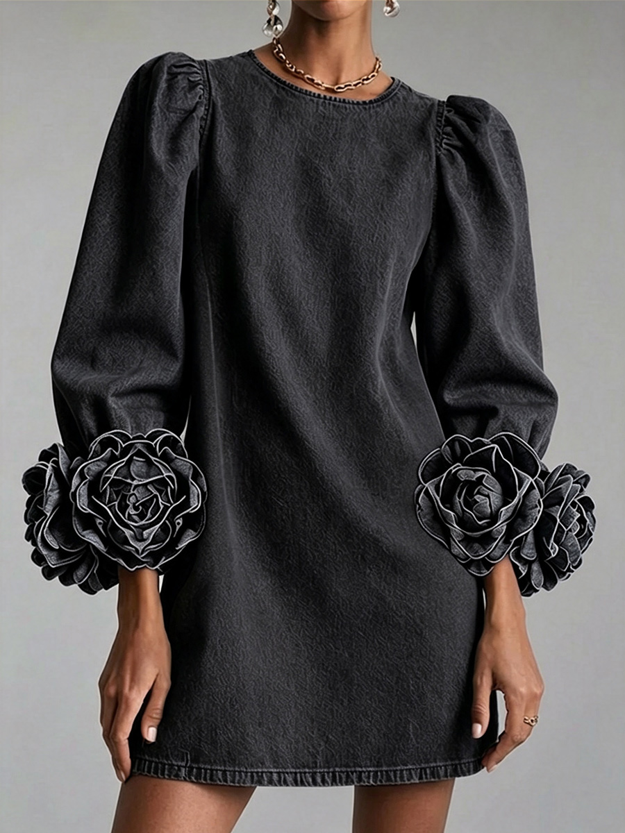 CLEARANCE🔥 Women's Romantic Floral Cuff Shift Dress