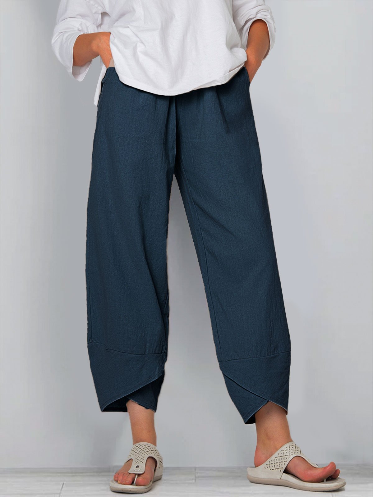 Women Cotton Pants Spring Summer Casual Pants-retrostrom