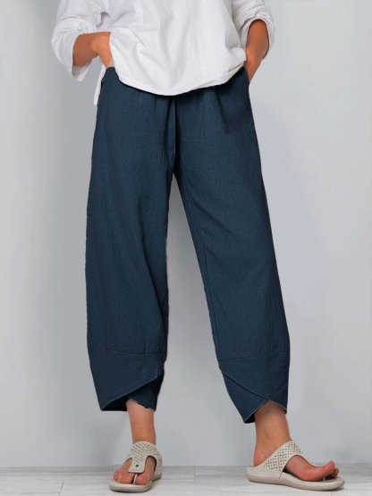 Women Cotton Pants Spring Summer Casual Pants-retrostrom