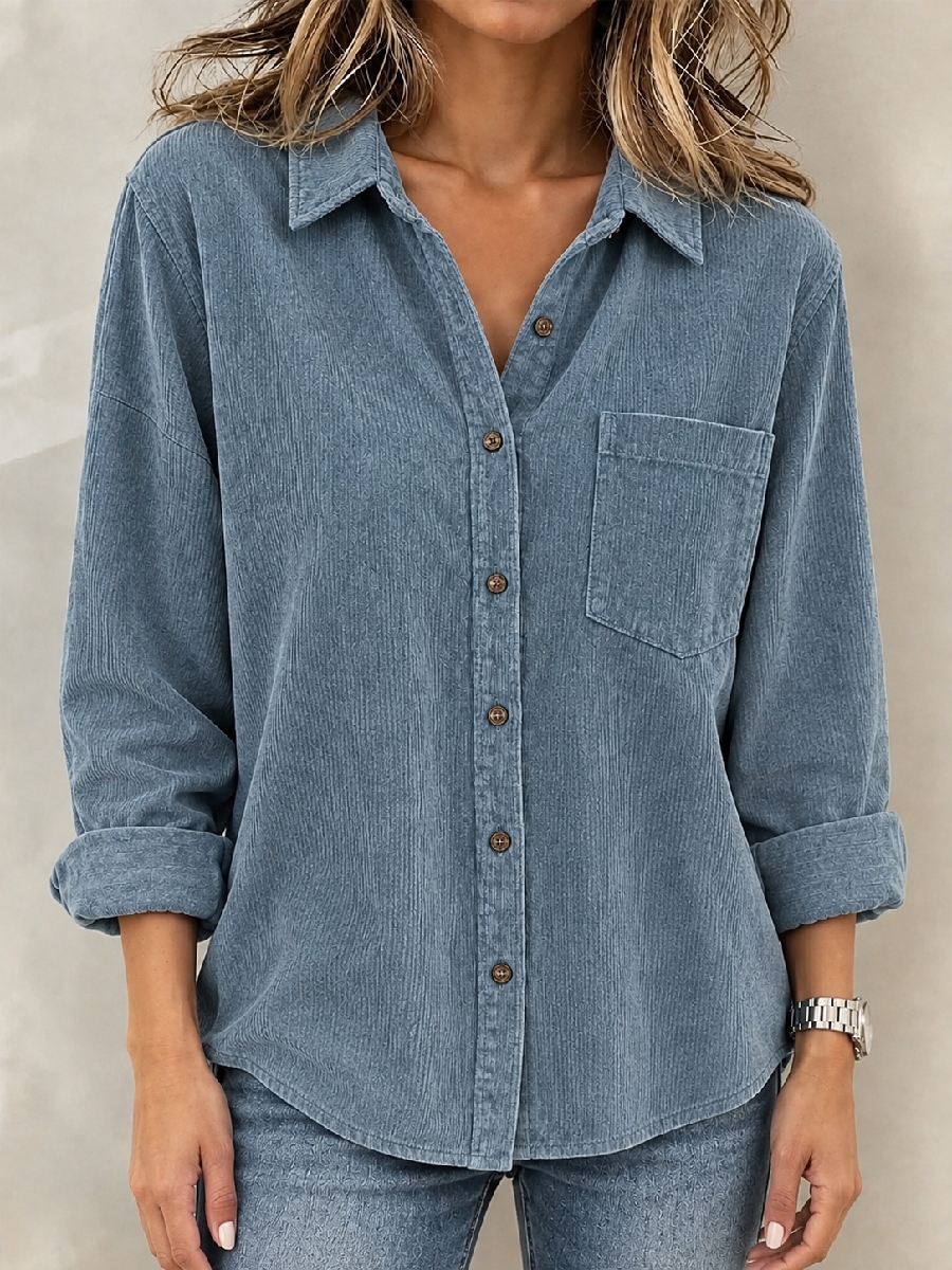 CLEARANCE SALE🔥 Casual Oversized Corduroy Button Down Shirt