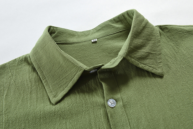 Men's Lapel Cotton And Linen Loose Casual Long-sleeved Shirt-retrostrom