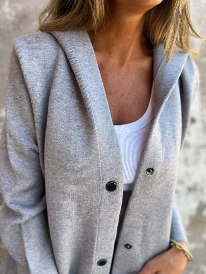 🎄Christmas Sale🔥 Casual Single Breasted Hooded Jacket-retrostrom