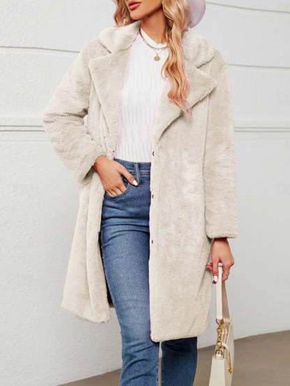 Women's Winter Fleece Sherpa Jacket Windproof Long Teddy Coat-retrostrom