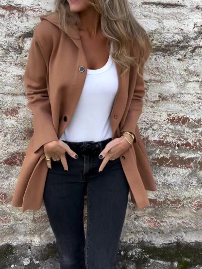 🎄Christmas Sale🔥 Casual Single Breasted Hooded Jacket-retrostrom
