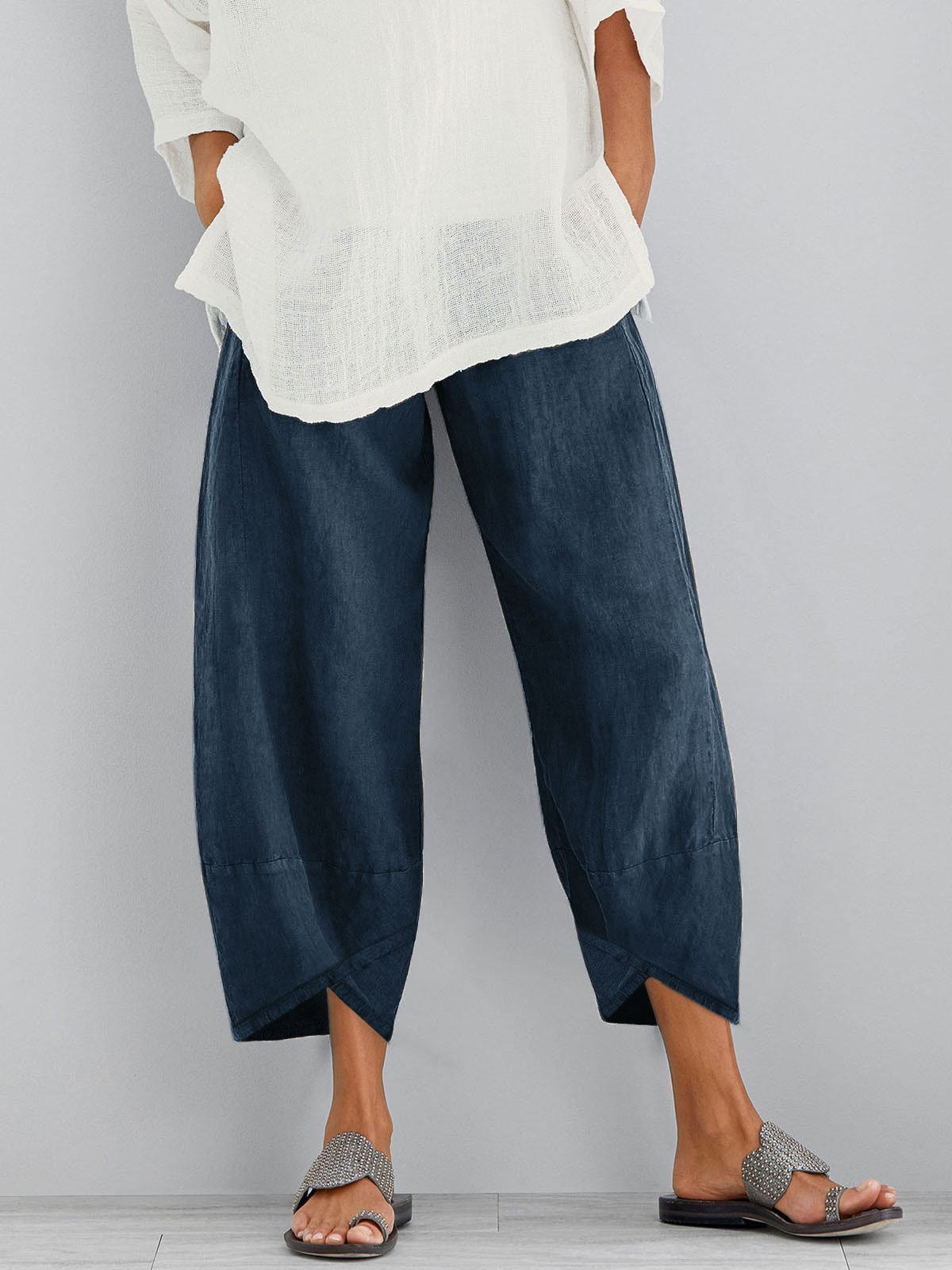 Women Cotton Pants Spring Summer Casual Pants-retrostrom