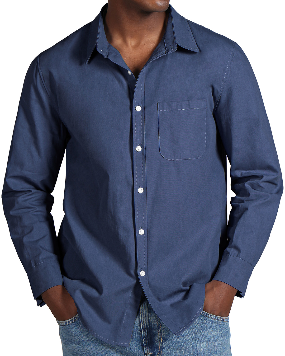 Men's Fashion Casual Cotton Pocket Long Sleeve Shirt-retrostrom
