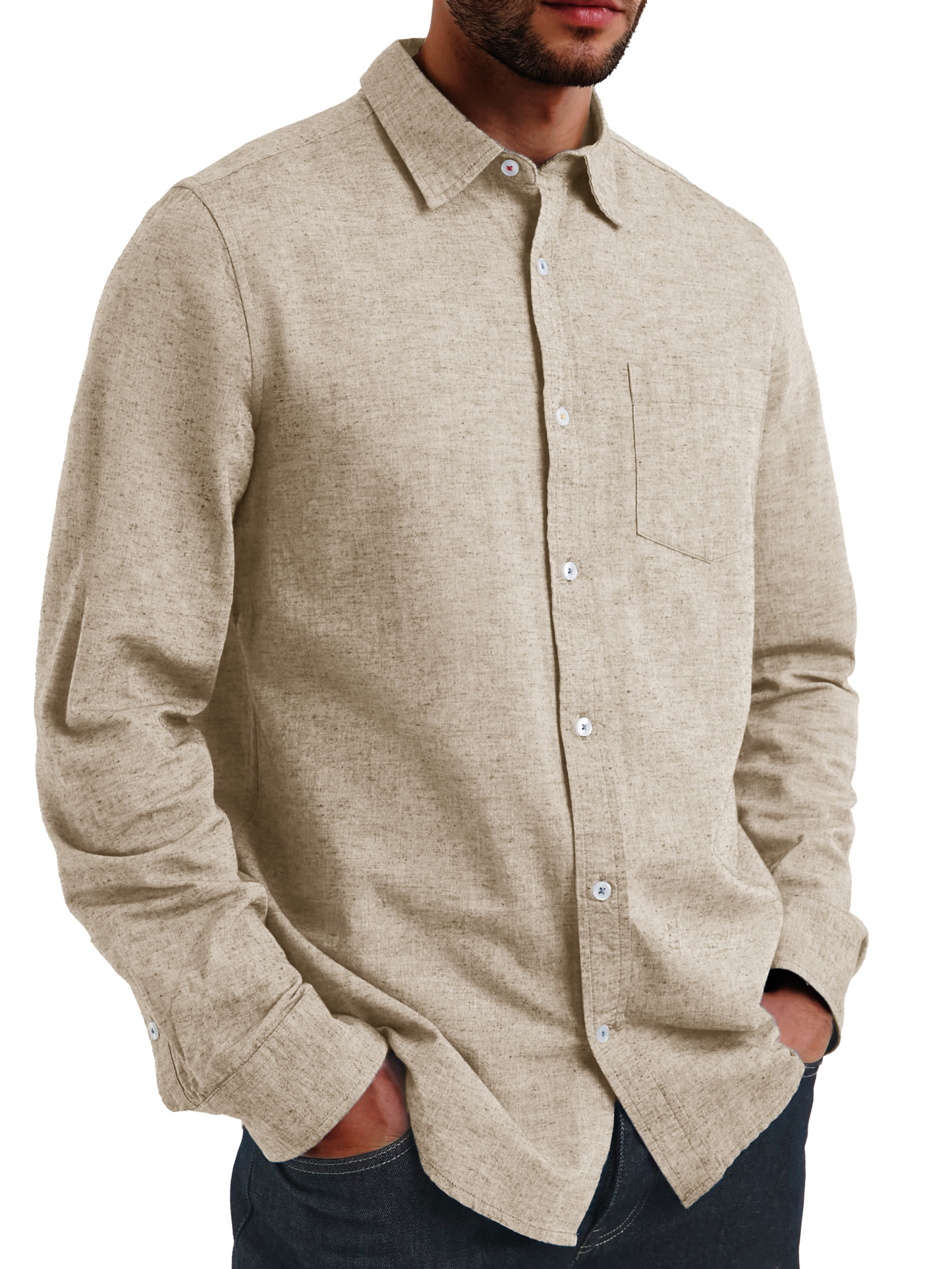 Men's Fashion Casual Lapel Long Sleeve Shirt-retrostrom