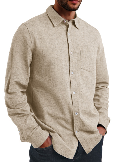 Men's Fashion Casual Lapel Long Sleeve Shirt-retrostrom