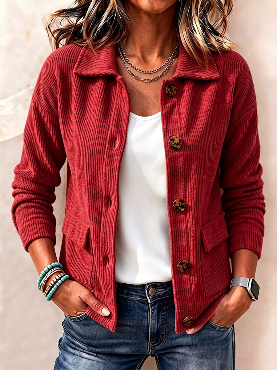 New Arrivals 🔥 Casual Lapel Pocket Corduroy Jacket