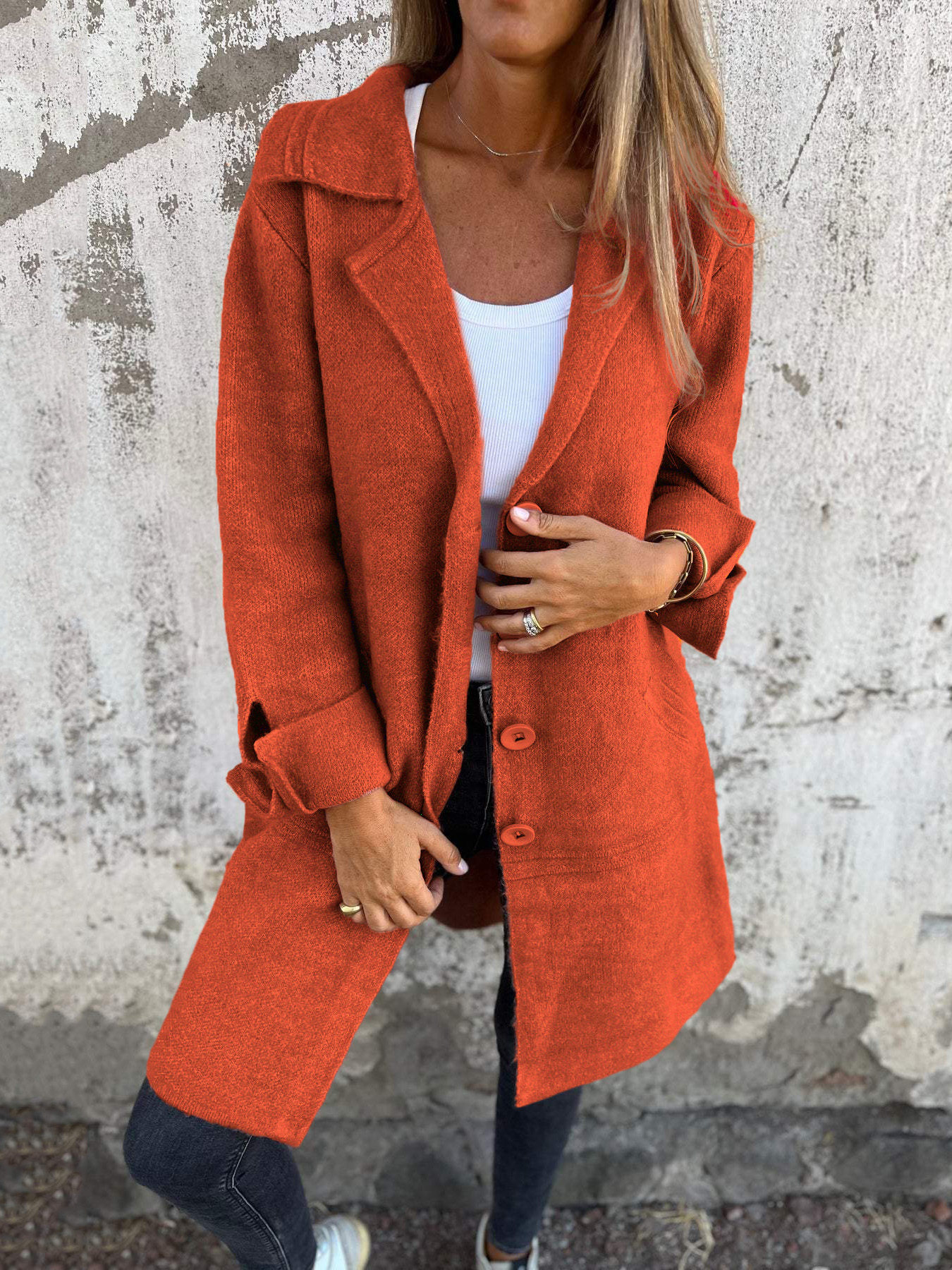 🎄Christmas Sale🔥 Casual Lapel Wool Single Breasted Long Coat- 48% OFF-retrostrom