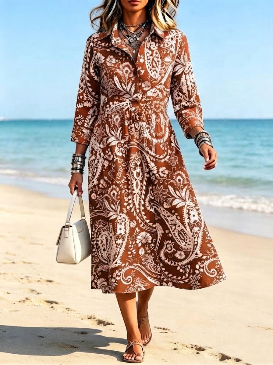 New Arrivals🔥 Classic Paisley Button Down Dress