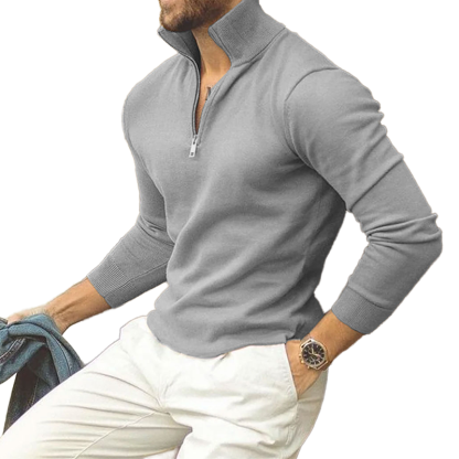 Men's Cashmere Zipper Basic Sweater-retrostrom