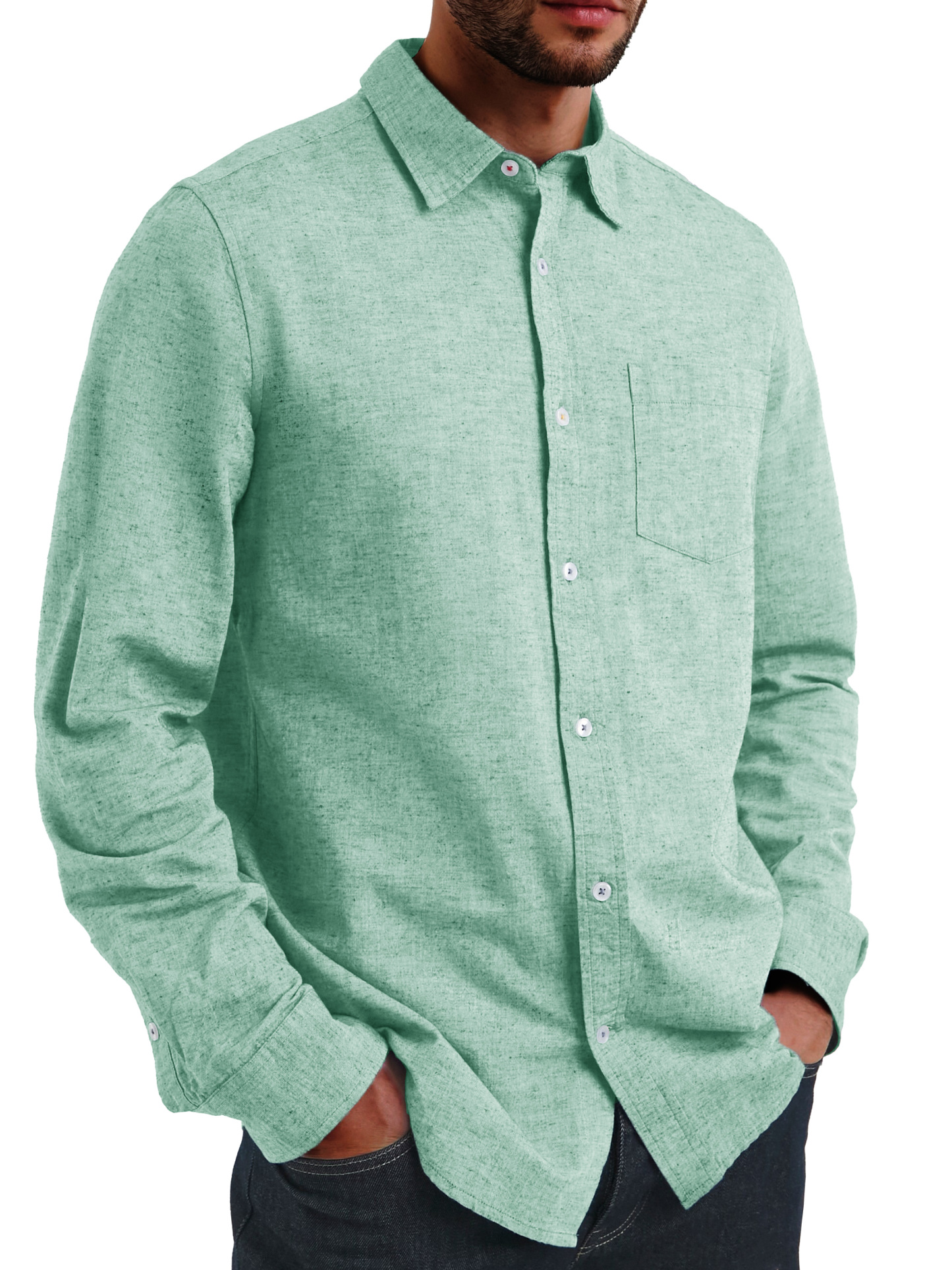 Men's Fashion Casual Lapel Long Sleeve Shirt-retrostrom
