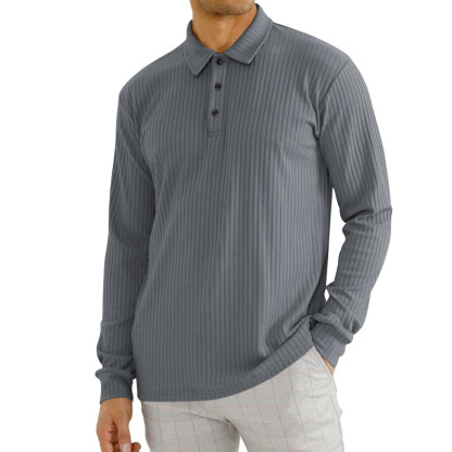 Men's t-shirt casual lapel long sleeve men's polo shirt-retrostrom