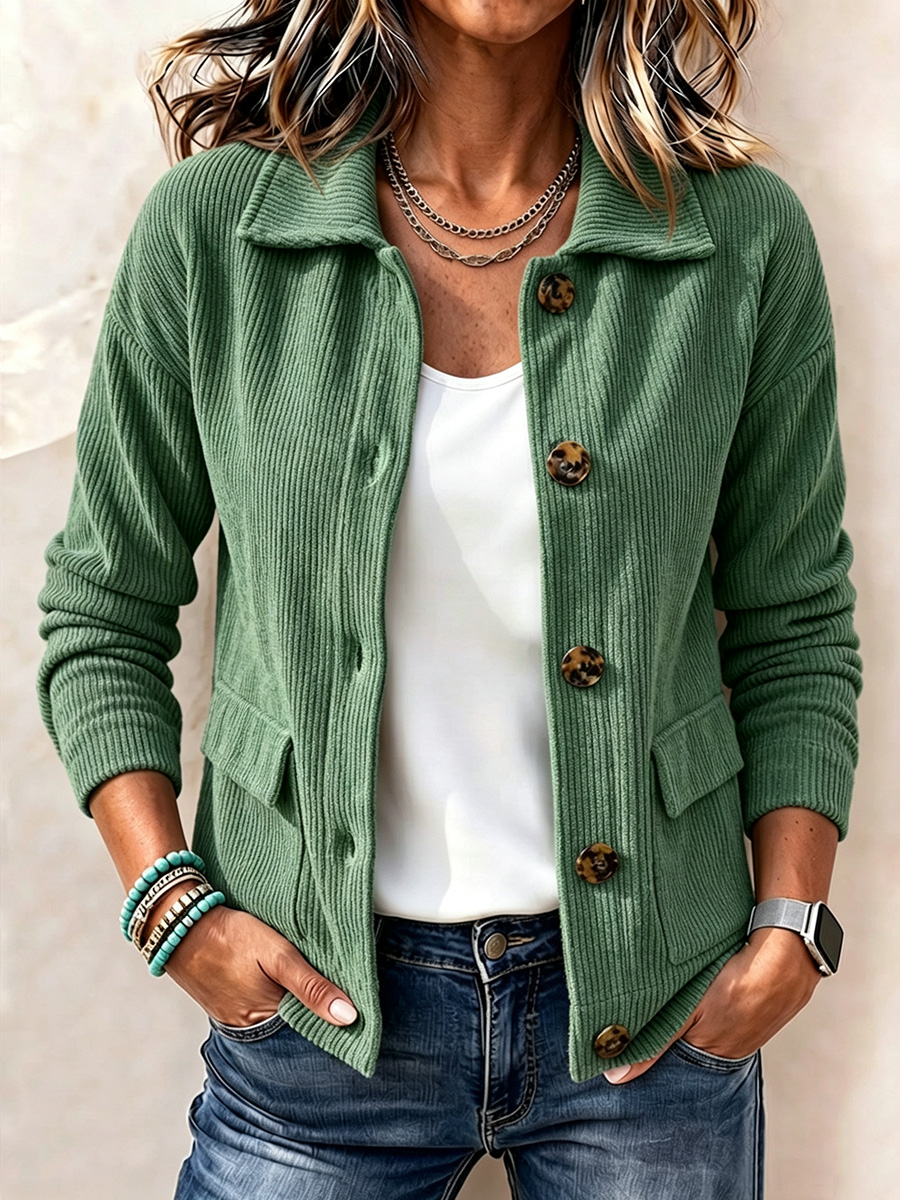 New Arrivals 🔥 Casual Lapel Pocket Corduroy Jacket