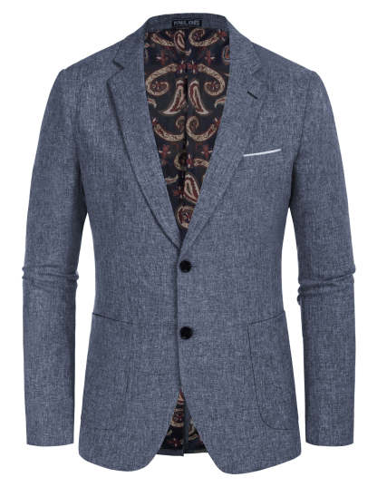 Men's Casual Sport Coat Blazer Two Buttons Lightweight Business Jackets-retrostrom